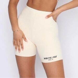 White Fox Boutique Cream Bike Shorts